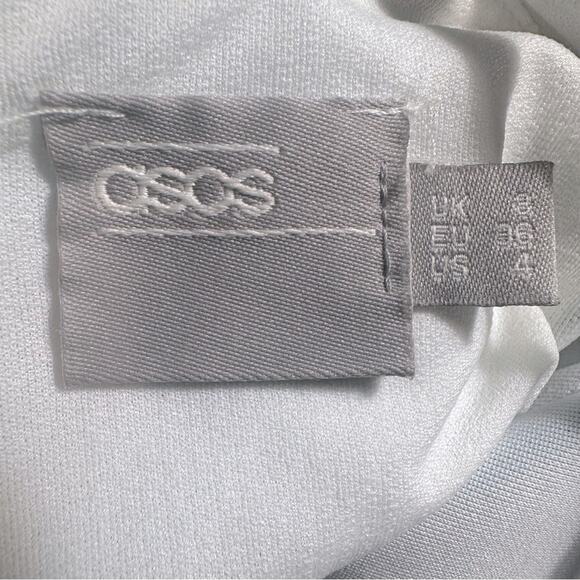 ASOS Floral Pinny Midi Dress Size 4 Teal Peplum Hem Sleeveless Backless - Picture 4 of 5